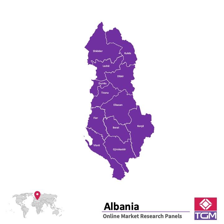 Online panel v Albánii |  Průzkum trhu v Albánii