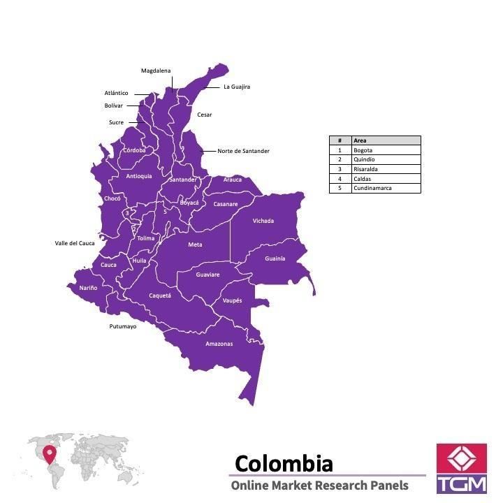 Online panel v Kolumbii |  Průzkum trhu v Kolumbii