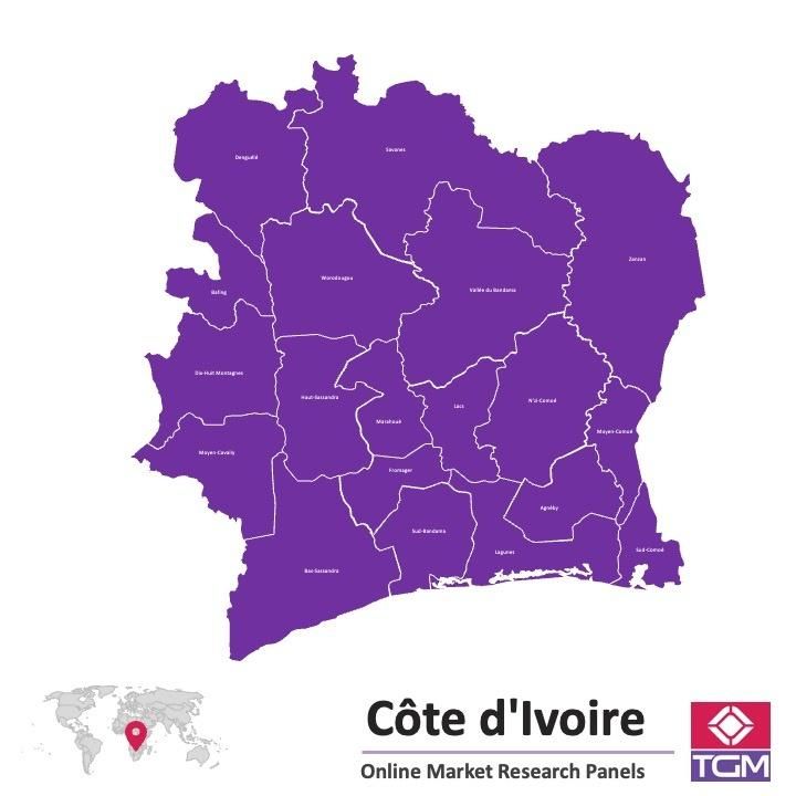 Online panel na Pobřeží slonoviny |  Průzkum trhu na Pobřeží slonoviny
