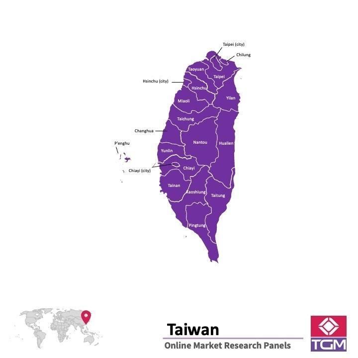 Online panel na Tchaj-wanu |  Průzkum trhu na Tchaj-wanu